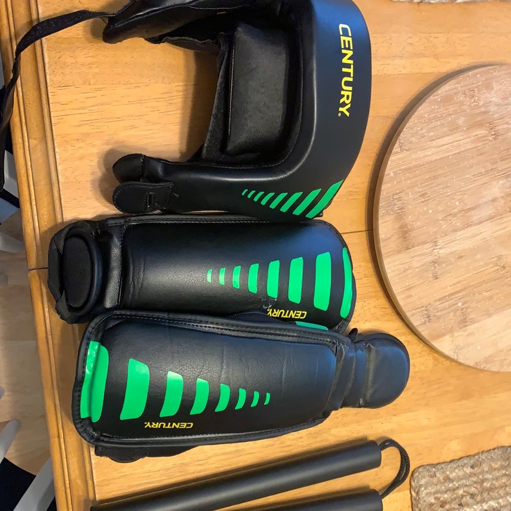 Century head and shin guard and nun chucks